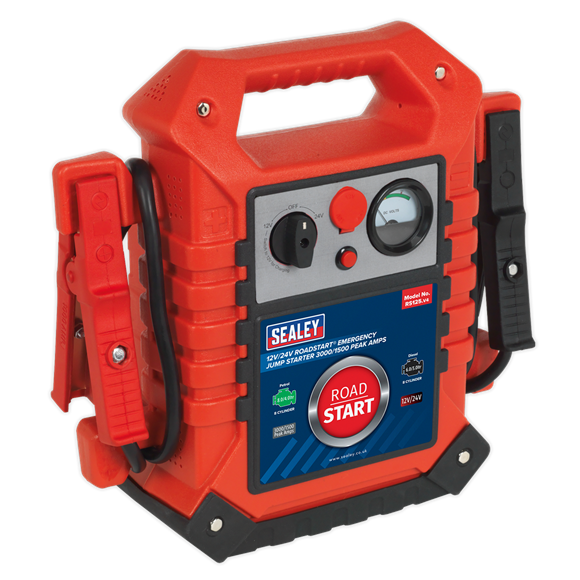 Sealey RoadStart Emergency Jump Starter 12/24V 3000/1500 Peak Amps RS125