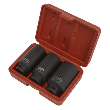 Sealey Impact Hub Nut Socket Set 3pc 12-Point 1/2