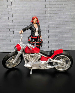 Red Atlas Creations 1/12 Scale Fatboy Motorcycle Chrome Red Atlas Creations 1/12 Scale Fatboy Motorcycle Chrome