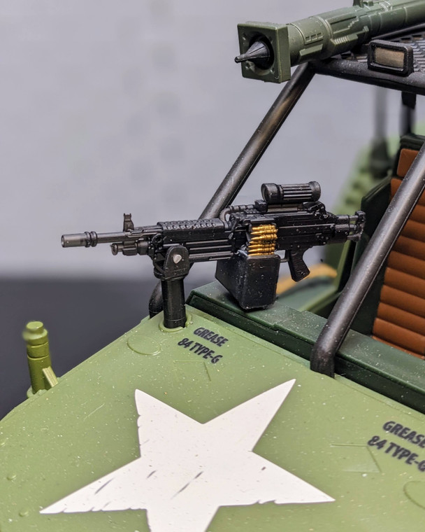 Red Atlas Creations M249 Buggy Conversion for GI Joe Classified AWE Striker by Top Fun Retro Toys