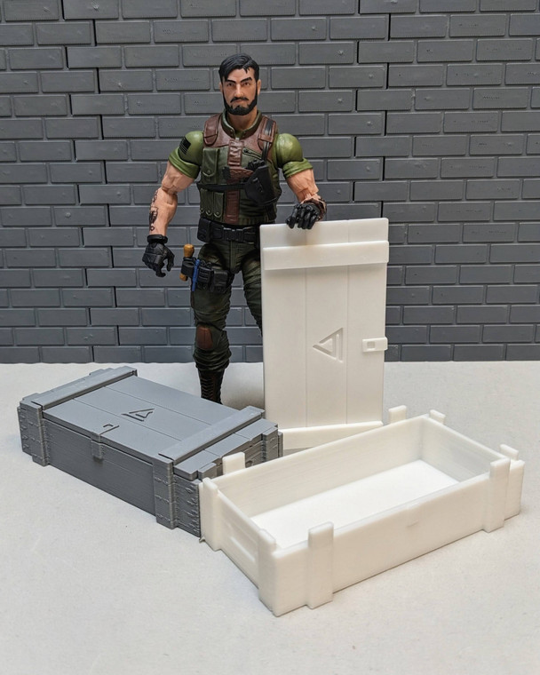 Red Atlas Creations Arctic Wooden Crate for 1/12 scale and 6" action figures