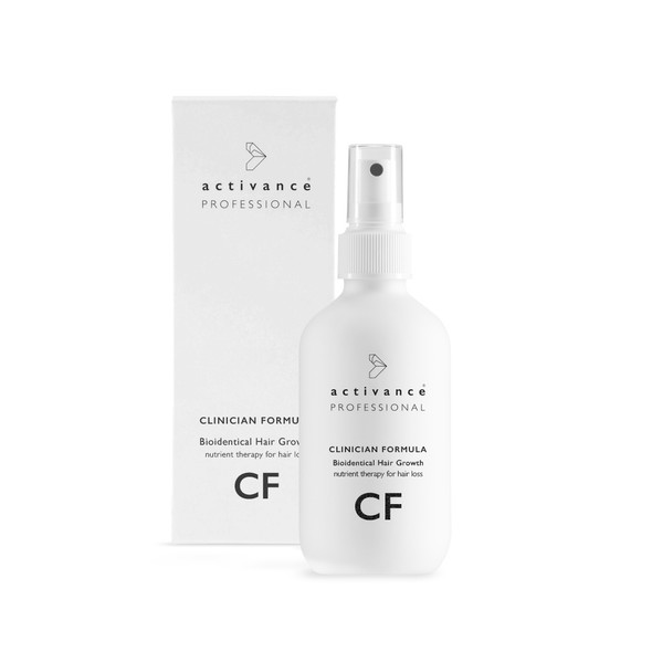 200ml white bottle and box of Activance Clinician Formula.