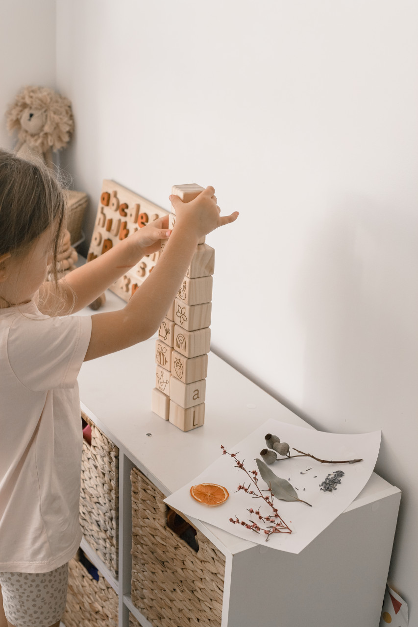 Wooden Letter Blocks Page and Pine