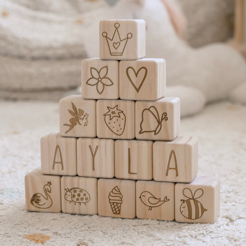 Personalised Wooden Name - Letter Blocks