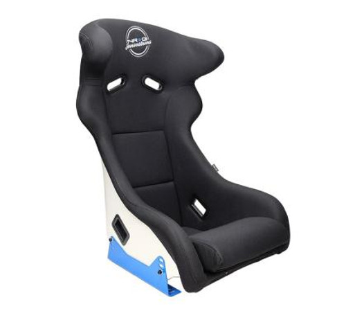 NRG FRP Bucket Seat Cushion/ White Stitching Hex Geometric 3pc Seat Cushion  - Blue - Enjuku Racing Parts, LLC