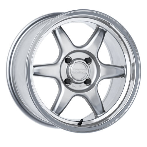 Kansei Wheels TANDEM HYPER SILVER MACHINED LIP 15X7 4X100 +25mm