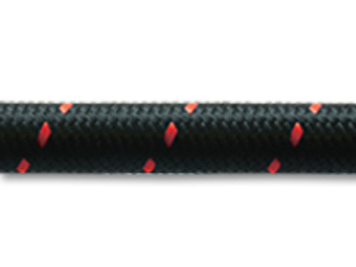 Vibrant Performance - 20ft Roll of Black Red Nylon Braided Flex Hose; AN Size: -10; Hose ID: 0.56";