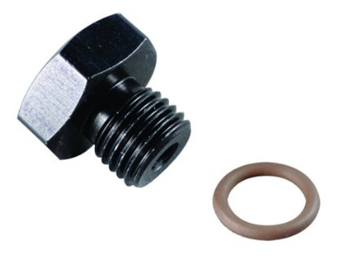 Fragola - External Hex Head, O-Ring Plug, -6 An, Aluminum, Black