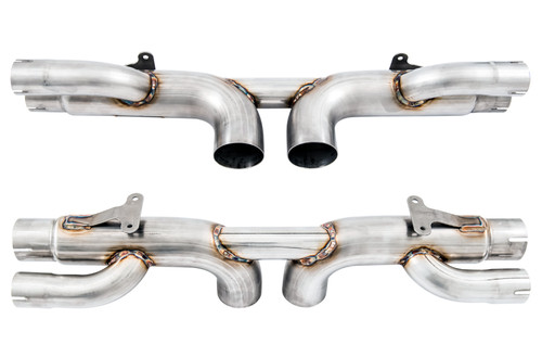 AWE Tuning Porsche 991 GT3 / RS Center Muffler Delete - Chrome Silver Tips AWE Tuning Porsche 991 GT3 / RS Center Muffler Delete - Chrome Silver Tips