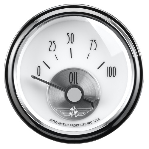 AutoMeter Gauge Oil Press 2 1/16" 100Psi Elec Prestige Pearl