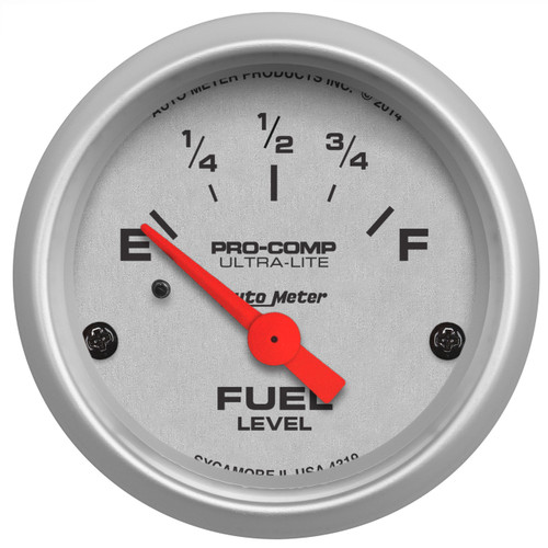 AutoMeter Gauge Fuel Level 2 1/16" 73Ωe To 10Ωf(Aftermarket Linear) Elec Ultra-Lite AutoMeter Gauge Fuel Level 2 1/16" 73Ωe To 10Ωf(Aftermarket Linear) Elec Ultra-Lite