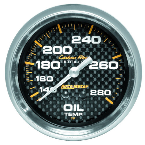 AutoMeter Gauge Oil Temp 2 5/8" 140-280ºf Mechanical Carbon Fiber AutoMeter Gauge Oil Temp 2 5/8" 140-280ºf Mechanical Carbon Fiber