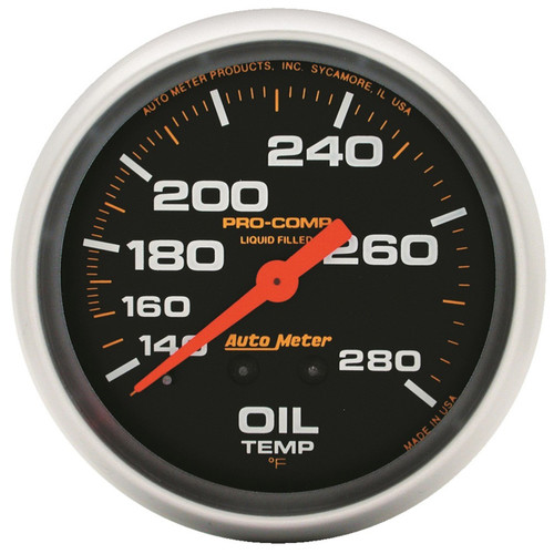 AutoMeter Gauge Oil Temp 2 5/8" 140-280ºf Liquid Filled Mech Pro-Comp AutoMeter Gauge Oil Temp 2 5/8" 140-280ºf Liquid Filled Mech Pro-Comp