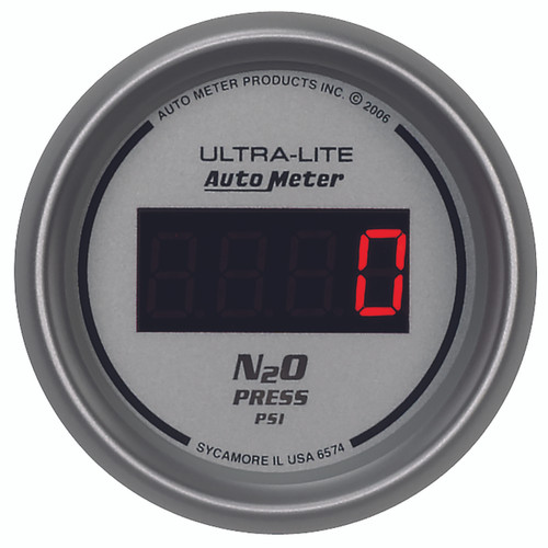 AutoMeter Gauge Nitrous Pressure 2 1/16" 1600Psi Digital Silver Dial W/ Red Led