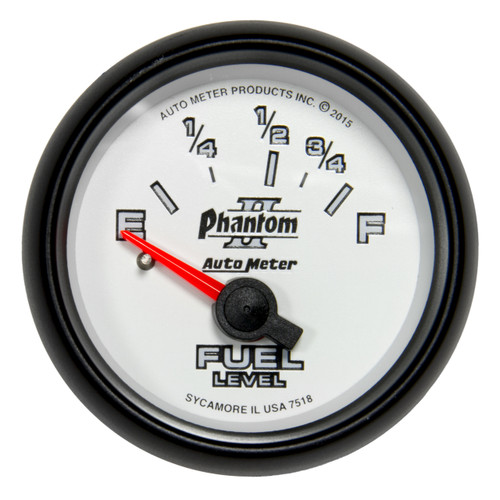 AutoMeter Gauge Fuel Level 2 1/16" 16Ωe To 158Ωf Elec Phantom Ii