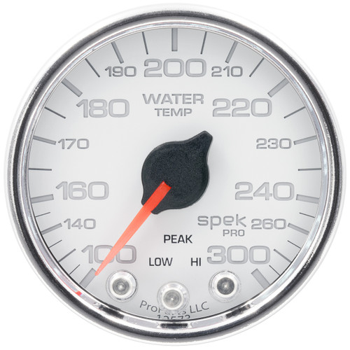AutoMeter Gauge Water Temp 2 1/16" 300ºf Stepper Motor W/Peak & Warn Wht/Chrm Spek