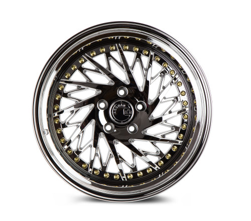 Aodhan Wheels Ds03 18x10.5 (Driver Side) 5x114.3 +22 Vacuum Chrome w/Gold Rivets Aodhan Wheels Ds03 18x10.5 (Driver Side) 5x114.3 +22 Vacuum Chrome w/Gold Rivets