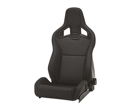 Recaro Sportster CS w/Heat Driver Seat - Black Leather/Black Leather