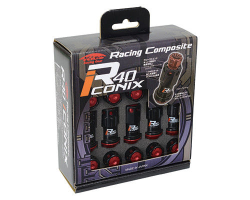 Project Kics 16+4 Black Lock & Lug Nuts R40 Iconix w/ Aluminum Cap (Black) - 12X1.50 Project Kics 16+4 Black Lock & Lug Nuts R40 Iconix w/ Aluminum Cap (Black) - 12X1.50