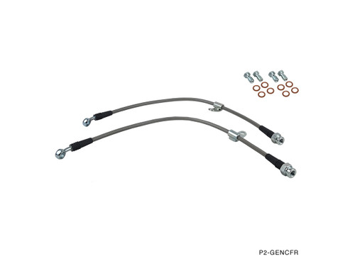 P2M HYUNDAI GENESIS COUPE STEEL BRAIDED FRONT BRAKE LINES 2010-16 RWD