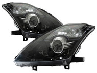 Depo Blacked Out Bi-Xenon Projector Headlight Set - Nissan 350Z Z33