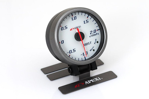 APEXi EL II System Gauge Boost (KPA) White Display / Silver Ring ...