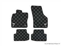 P2M VOLKSWAGEN MK7/MK8 GOLF GTI HATCH (4/5 DOOR) 2015-21/2022+ FRONT + REAR RACE FLOOR MATS : DARK GREY
