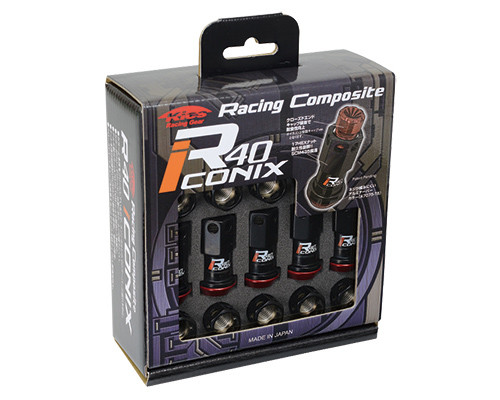 Project Kics R40 Lug Nuts Black 12x1.25 (16+4 Locks) main image 1