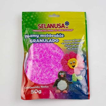 Foamy Moldeable Granulado C/50 Gramos Color Rosa Selanusa