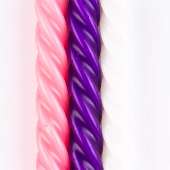 Vela Espiral Adviento 5 Pzs. No. 20 cm Morado/Rosa/Blanco