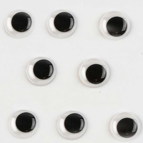 Ojos Movibles Redondos con Pupila Negra China 18 mm 1,000 pzas.