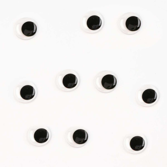 Ojos Movibles Redondos con Pupila Negra China 25 mm 1,000 pzas.