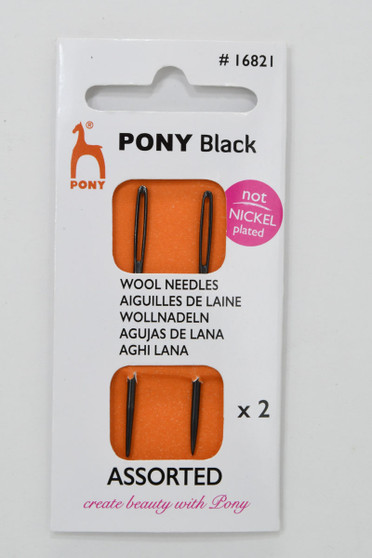 Tarjeta de 2 Agujas para Lana Pony Black 5 Pzas.