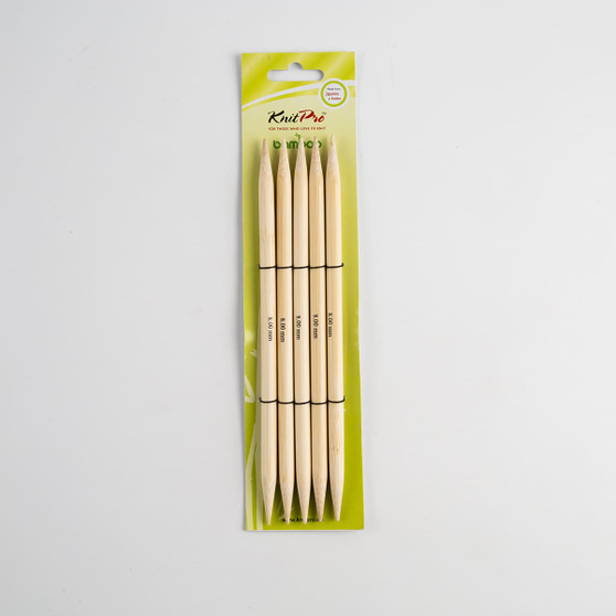Aguja Recta de Bambú con 2 Puntas de 20 cm 5 Pzas. No. 8 mm