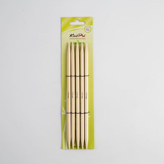 Aguja Recta Bambú de 20 cm con 2 puntas 5 Pzas. No. 6.5 mm
