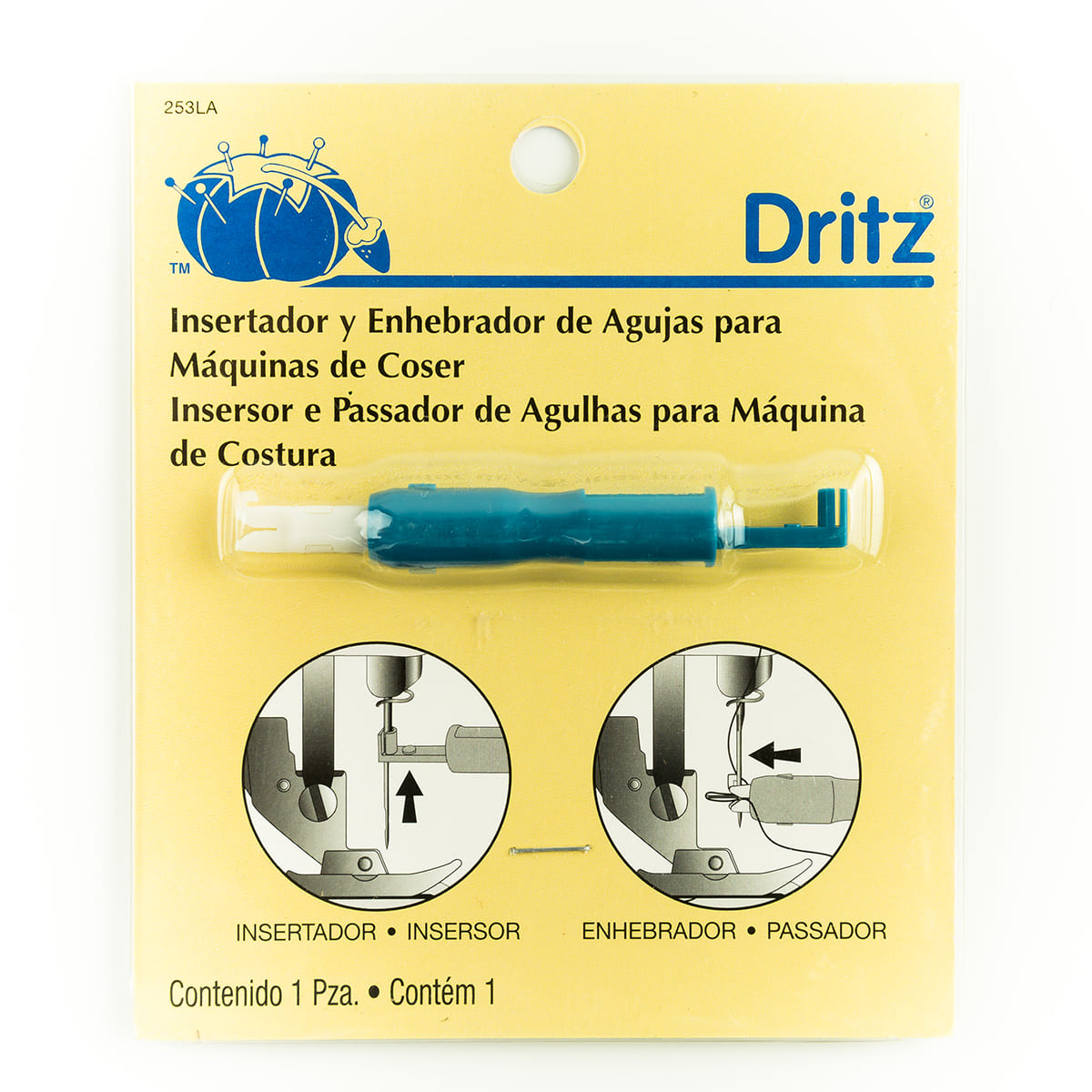 Insertador y enhebrador de agujas para máquina de coser Dritz