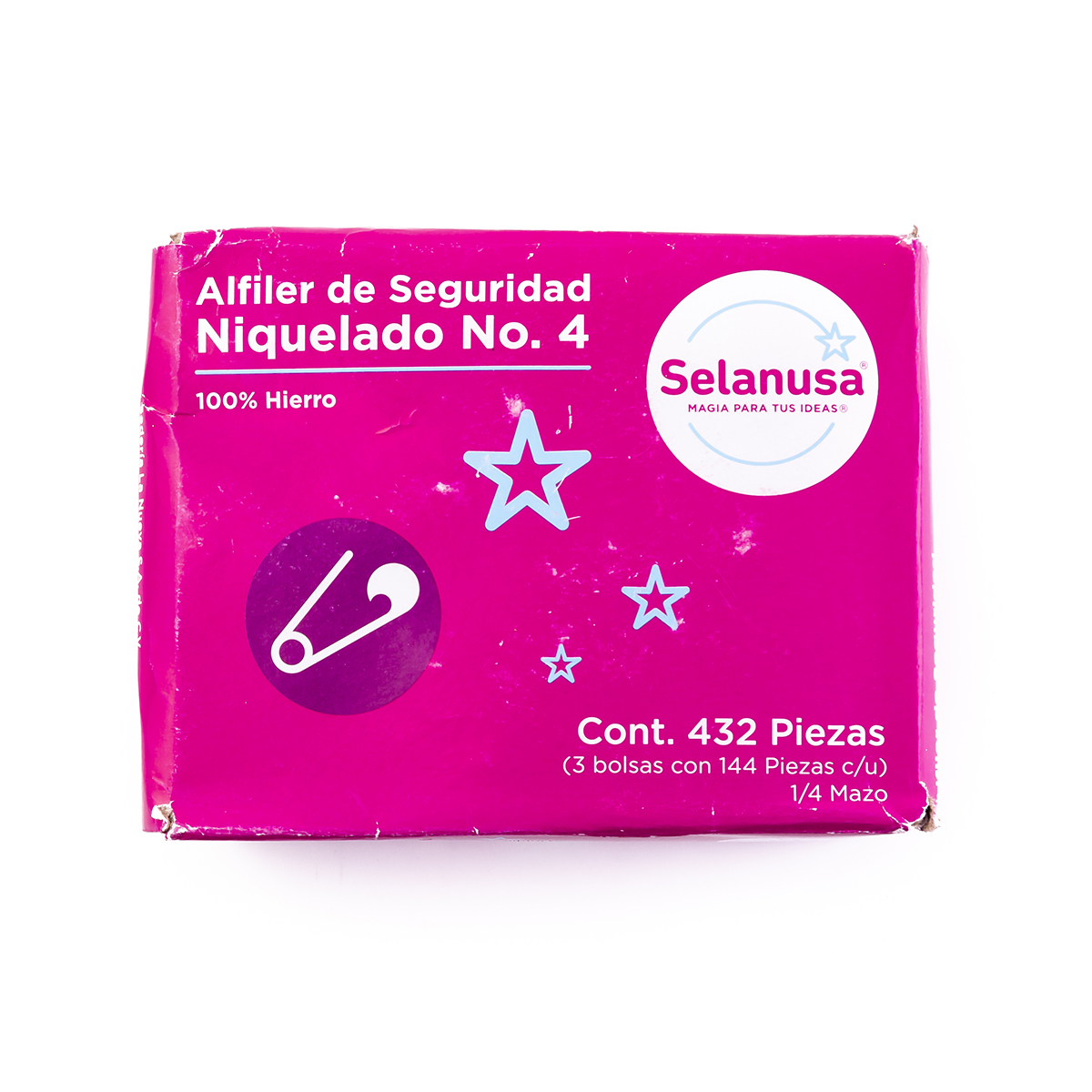 ALFILER DE SEGURIDAD NIQUELADO #4 C/144PZ