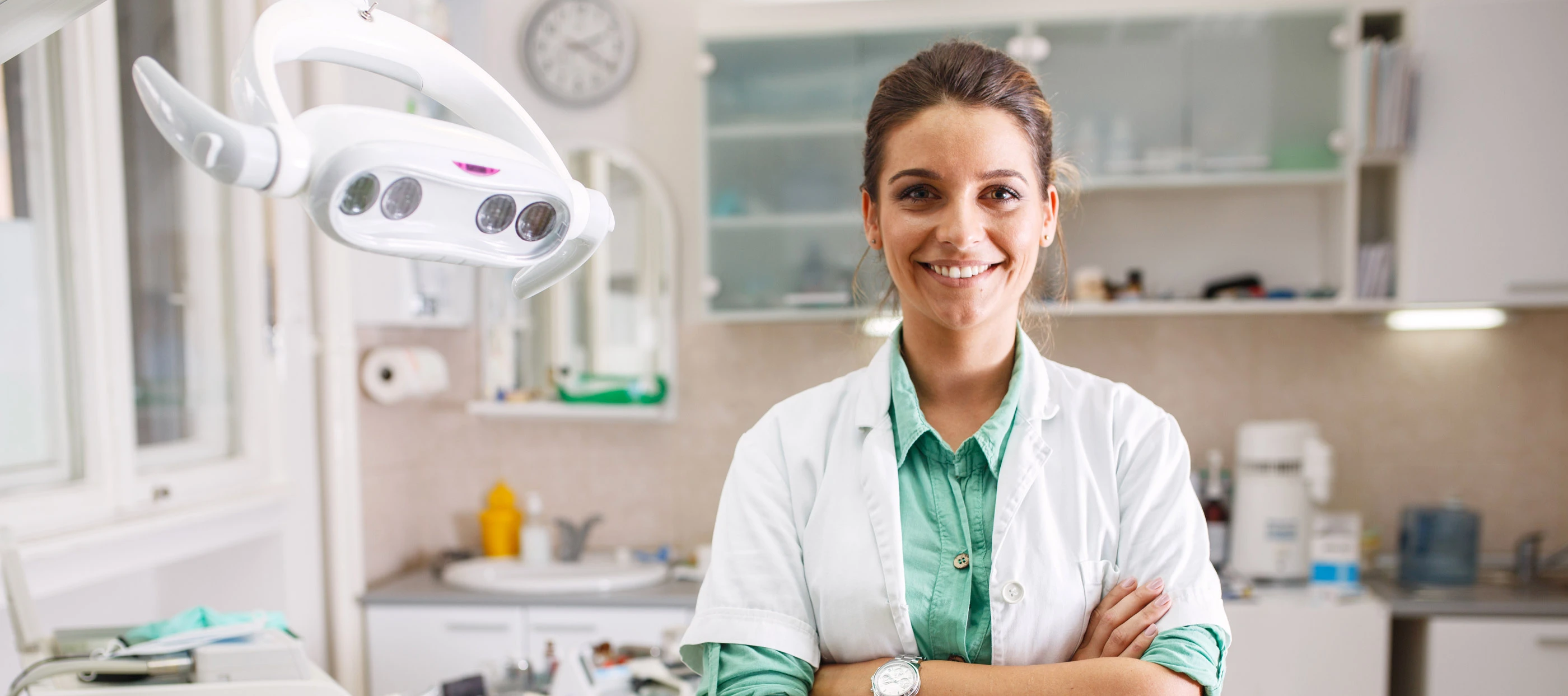 Dental professional in a dental office