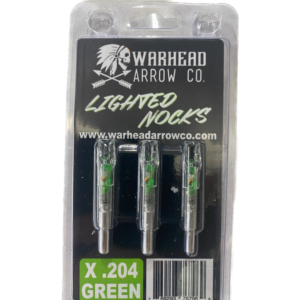 Warhead Arrow Co. .204 Green X Lighted Nocks 3 PK Mike's Archery