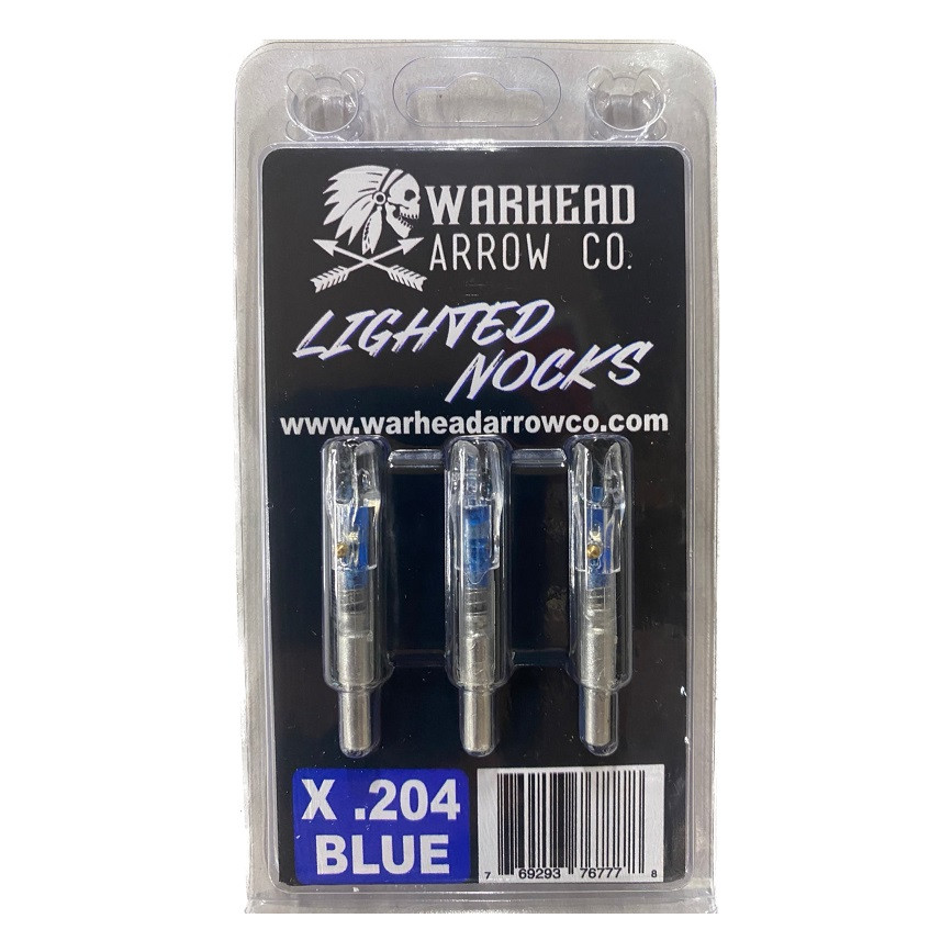 Warhead Arrow Co. .204 Blue X Lighted Nocks 3 PK Mike's Archery