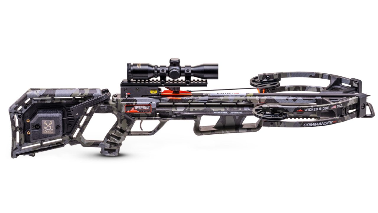 TenPoint Wicked Ridge Commander M1 Lightweight Crossbow Package – Peak Camo With Rope Sled