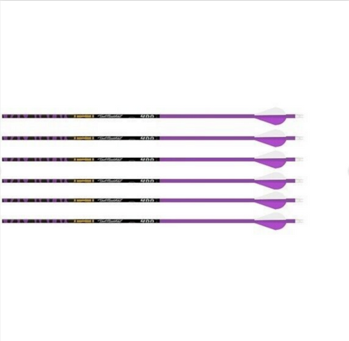 Goldtip Ted Nugent Purple Zebra Strip Fletched 500 spine W/ Blazer Vanes (6pk)