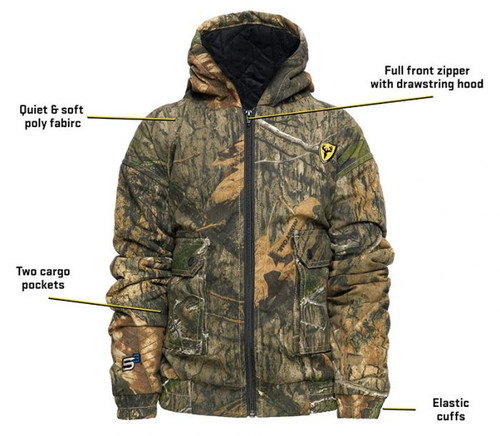 Blocker Outdoors Shield Series Youth Commander Jacket Size Large Mossy Oak Country DNA