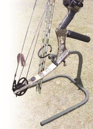HME Lightweight Durable Portable 360-Degree Rotating Tool-Free Setup Archer's Practice Bow Stand with Arrow Ring Included