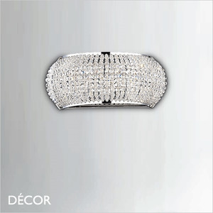 A1 Ideal Lux - Pasha - Cut Crystal & Chrome Modern Designer Beaded Wall Light - Contemporary Italian Style for a Dining Room, Living Room, Hallway, Hotel & Restaurant A1 Ideal Lux - Pasha - Cut Crystal & Chrome Modern Designer Beaded Wall Light - Contemporary Italian Style for a Dining Room, Living Room, Hallway, Hotel & Restaurant