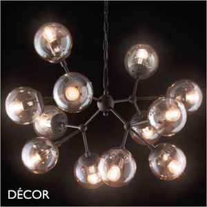 Ideal Lux - Kepler, 12 - Unusual Black Metal & Amber Glass Modern Designer Multiple Pendant Light - A Magnificent Statement Piece for Any Contemporary Space Ideal Lux - Kepler, 12 - Unusual Black Metal & Amber Glass Modern Designer Multiple Pendant Light - A Magnificent Statement Piece for Any Contemporary Space