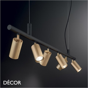 1 A Ideal Lux - Dynamite, 4 & 6 - Satin Brass & Matt Black Modern Designer Adjustable Spotlight Suspension Light- Perfect for a Kitchen Island, Kitchen, Dining Room, Office, Restaurant or Bar 1 A Ideal Lux - Dynamite, 4 & 6 - Satin Brass & Matt Black Modern Designer Adjustable Spotlight Suspension Light- Perfect for a Kitchen Island, Kitchen, Dining Room, Office, Restaurant or Bar