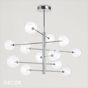 Ideal Lux - Equinoxe 12 - Polished Chrome & Clear Glass Globes Modern Designer Multiple Globe Pendant Light - A Statement Piece for your Dining Room, Hallway, Stairwell, Kitchen, Restaurant, Bistro or Hotel Foyer Ideal Lux - Equinoxe 12 - Polished Chrome & Clear Glass Globes Modern Designer Multiple Globe Pendant Light - A Statement Piece for your Dining Room, Hallway, Stairwell, Kitchen, Restaurant, Bistro or Hotel Foyer