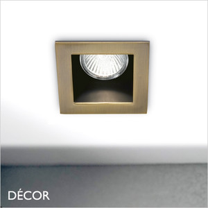 A1 Ideal Lux - Funky - Antique Brass Modern Designer Recessed Ceiling Downlight/Spotlight - Minimalist Design For Any Contemporary Space. Perfect for Home & Business