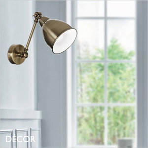 Ideal Lux - Newton - Antique Brass Modern Designer Extendable Wall Light - Vintage Industrial Light for a Study, Workspace, Bedside, Reception, Hotel & Bistro Ideal Lux - Newton - Antique Brass Modern Designer Extendable Wall Light - Vintage Industrial Light for a Study, Workspace, Bedside, Reception, Hotel & Bistro